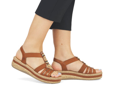 Rieker Ladies Slip On Wedge Sandal V0921-24