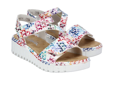 Rieker Ladies Chunky Platform Velcro Sandal V1364-90