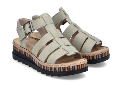 Rieker Ladies Slip On Low Wedge Sandal V7904-52