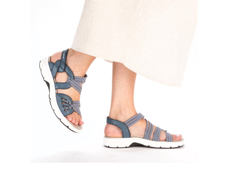 Rieker Ladies Low Wedge Velcro Sandal V9871-14