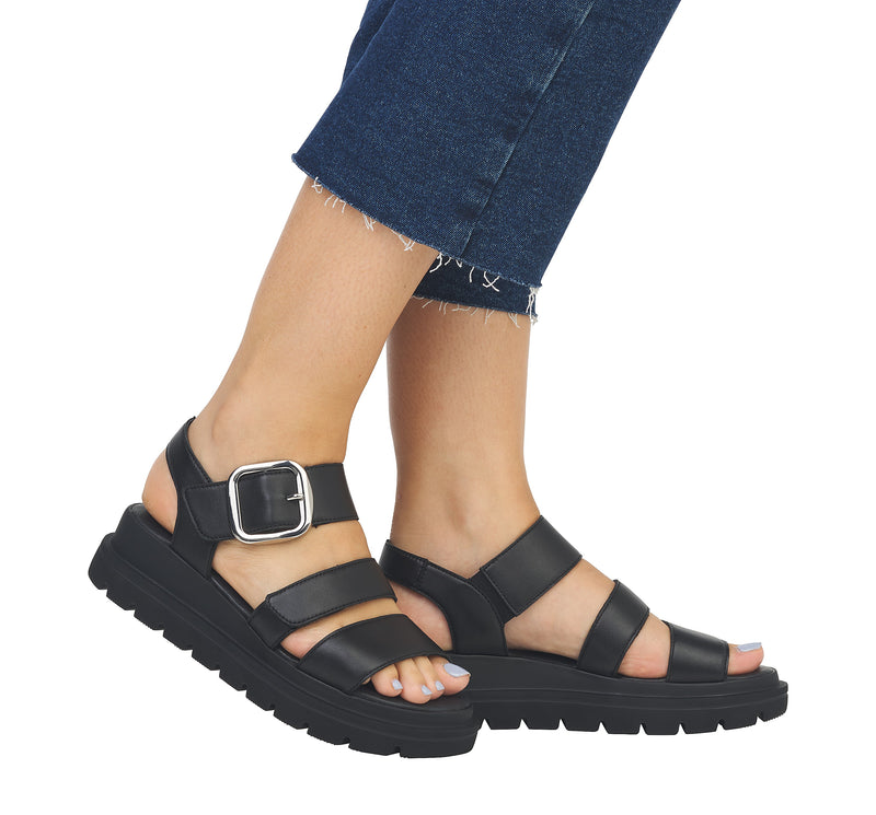 Rieker Revolution Ladies Double Velcro Platform Sandal W1650-00