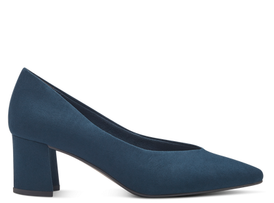 Marco Tozzi Ladies Navy V Cut  Heel Shoe 22416-41 805