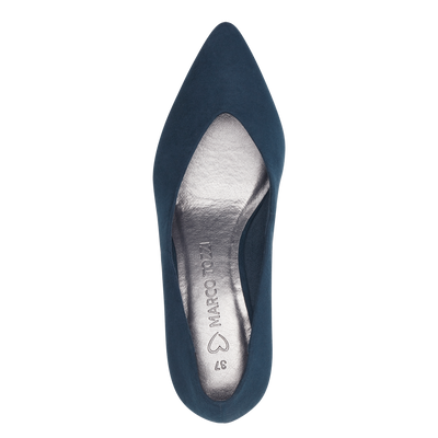 Marco Tozzi Ladies Navy V Cut  Heel Shoe 22416-41 805