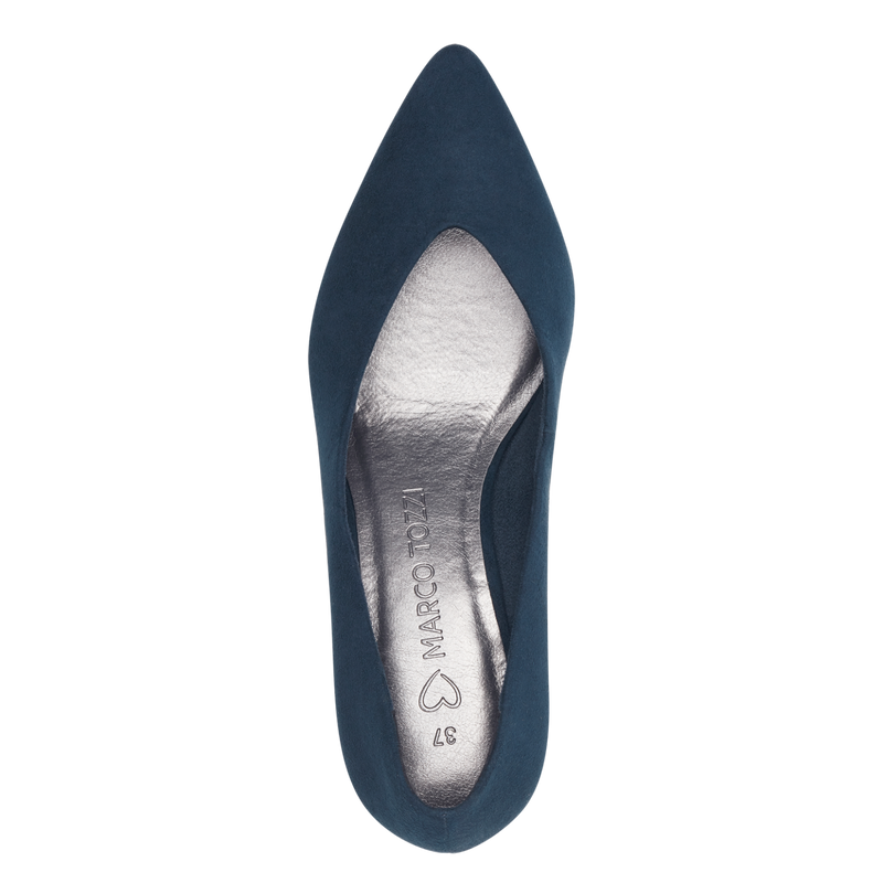 Marco Tozzi Ladies Navy V Cut  Heel Shoe 22416-41 805