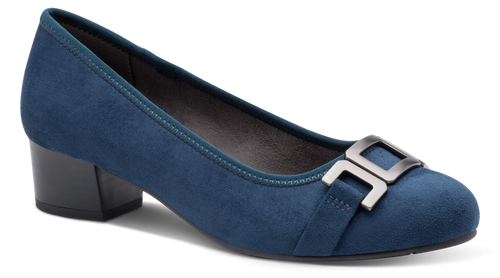 Jana Ladies Low Block Heel Court Shoe 22369-45 805