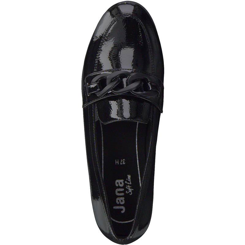 Jana Ladies Black Slip On Chain Loafer Shoe 24260-41 018