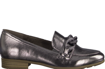Jana Ladies Pewter Slip On Chain Loafer Shoe 24260-41 915