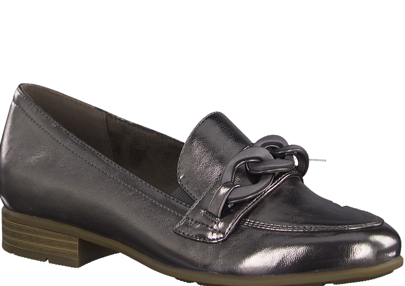 Jana Ladies Pewter Slip On Chain Loafer Shoe 24260-41 915