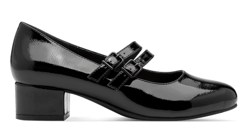 Jana Ladies Double Strap Block Heel Shoe 24366-45 018