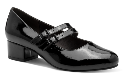 Jana Ladies Double Strap Block Heel Shoe 24366-45 018