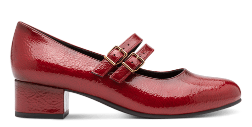 Jana Ladies Double Strap Block Heel Shoe 24366-45 567