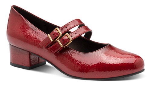 Jana Ladies Double Strap Block Heel Shoe 24366-45 567