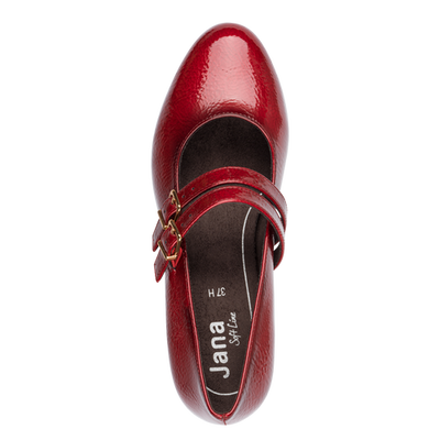 Jana Ladies Double Strap Block Heel Shoe 24366-45 567