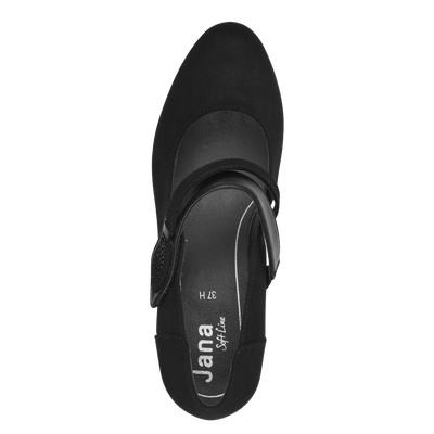 Jana Ladies Strap Heel Court Shoe 24464-001