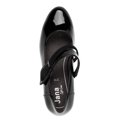 Jana Ladies Strap Block Heel court Shoe 24465-43 018