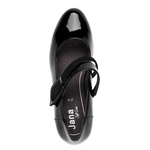 Jana Ladies Strap Block Heel court Shoe 24465-43 018