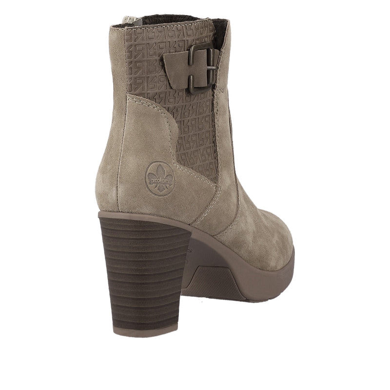Rieker Ladies Block High Heel Ankle Boot Y2252-64