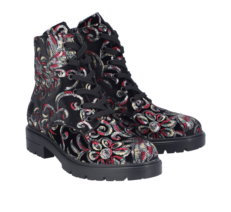 Rieker Ladies Laced Doc Style Flat Ankle Boot Z2841-90
