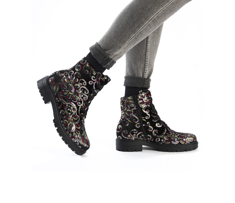 Rieker Ladies Laced Doc Style Flat Ankle Boot Z2841-90
