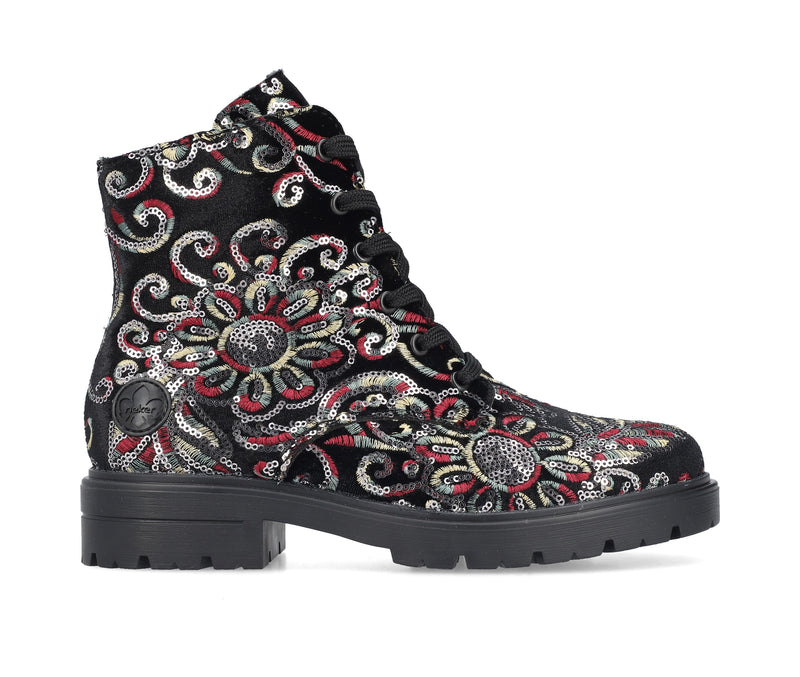 Rieker Ladies Laced Doc Style Flat Ankle Boot Z2841-90