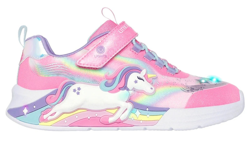 Skechers S Lights Unicorn Chaser Girls Trainer 302298N