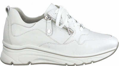 Tamaris Ladies Zip Detail Low Wedge Athleisure Shoe 23711 100