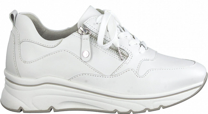 Tamaris Ladies Zip Detail Low Wedge Athleisure Shoe 23711 100