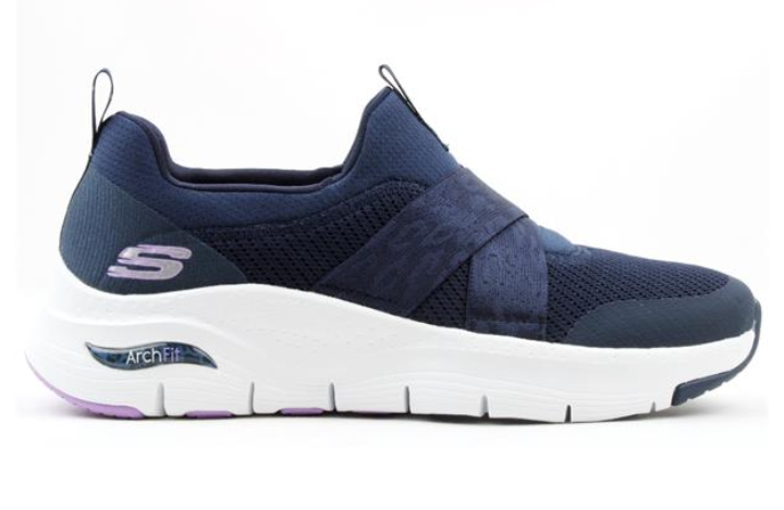 Skechers Ladies Arch Fit Navy Slip On Trainer 149717