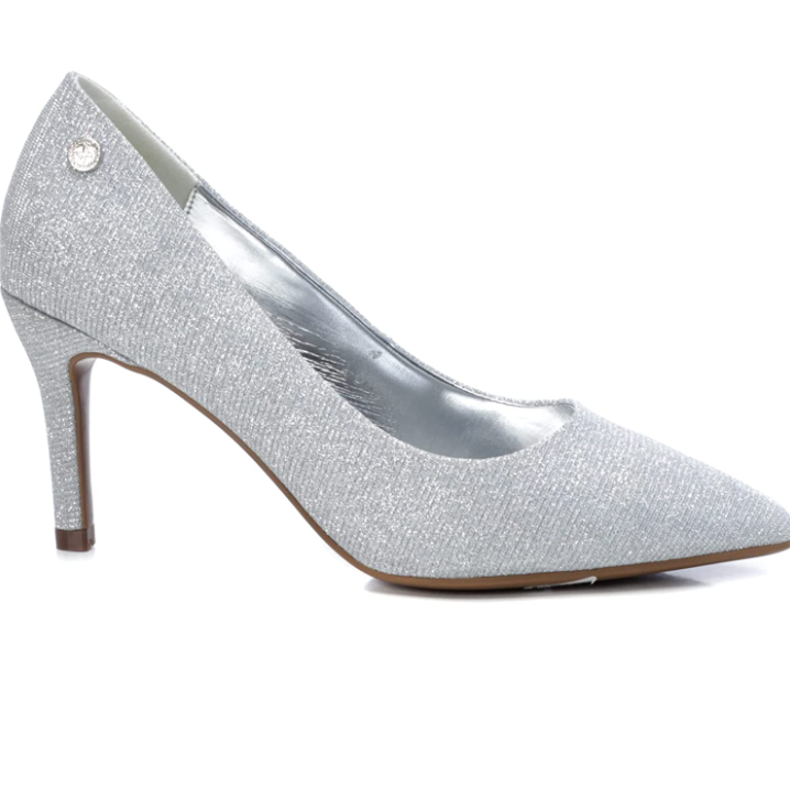 XTI Ladies Silver Court Shoe 45273