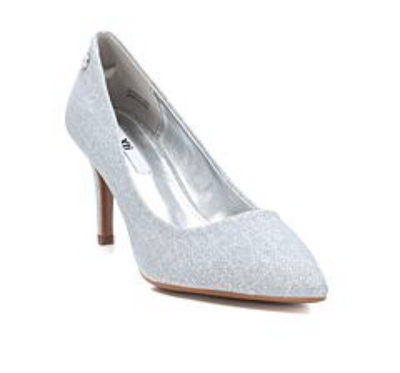 XTI Ladies Silver Court Shoe 45273