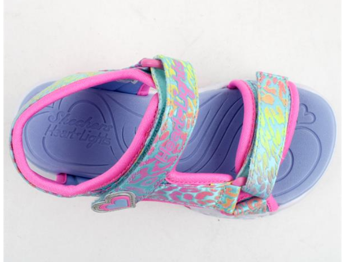 Skechers Girls Flutter Heart Lights Velcro Sandal 302967L
