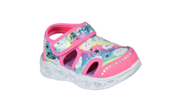 Skechers Girls Heart Lights Velcro Sandal 302977N