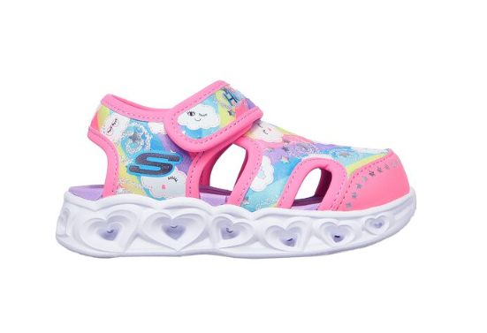 Skechers Girls Heart Lights Velcro Sandal 302977N