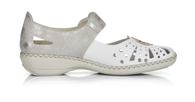 Rieker Ladies Low Wedge Velcro Shoe 41368-80