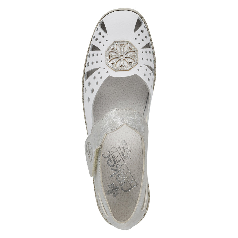 Rieker Ladies Low Wedge Velcro Shoe 41368-80