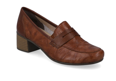 Rieker Ladies Slip On Heel Loafer Shoe 41662-24
