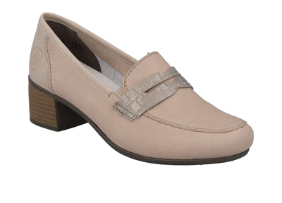 Rieker Ladies Slip On Heel Loafer Shoe 41662-62