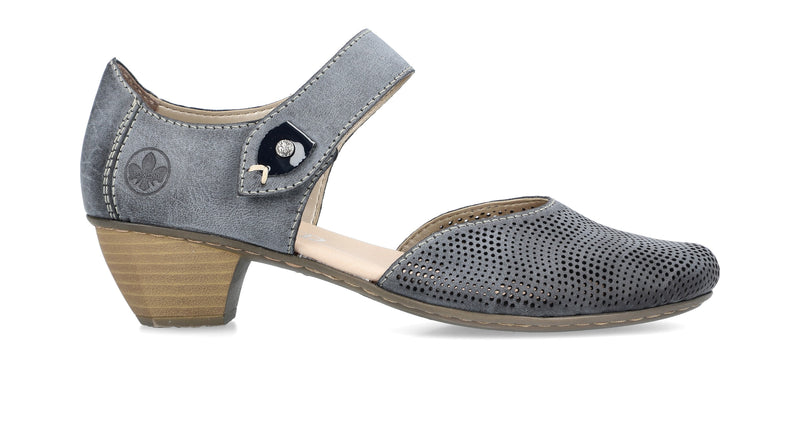 Rieker Ladies Heel Velcro Strap Shoe 41764-14