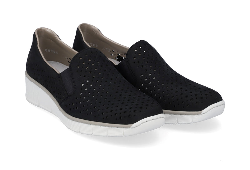 Rieker Ladies Slip On Low Wedge Shoe 53799-14