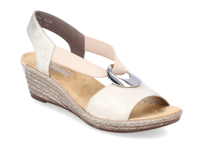 Rieker Ladies Elasticated Wedge Sandal 624H6-60