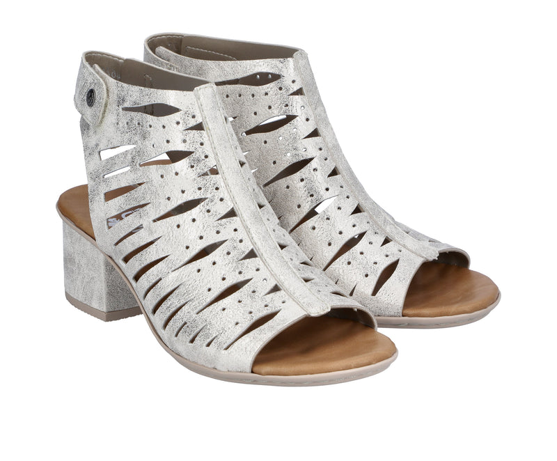 Rieker Ladies Block Heel Velcro Sandal 64676-60