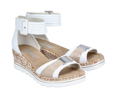 Rieker Ladies Velcro Low Wedge Sandal 67191-80