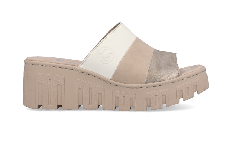 Rieker Ladies Wedge Slip On Mule Sandal 68092-62
