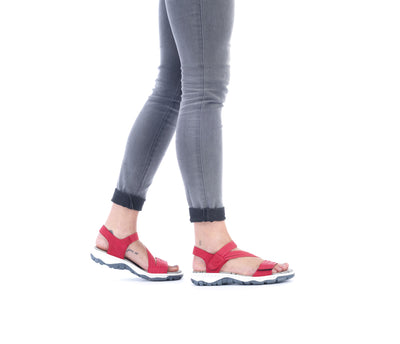 Rieker Ladies Low wedge Velcro Sandal 68871-33