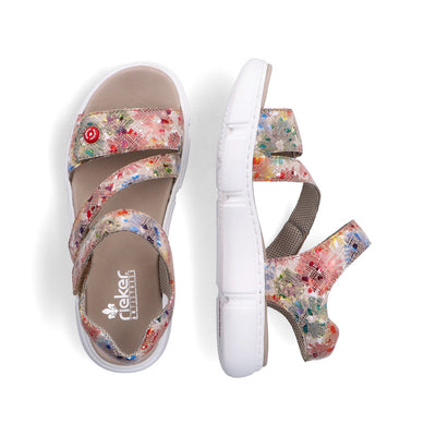 Rieker Ladies Triple Velcro Strap Walking Sandal 68970-90