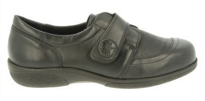 Easy B Owl Ladies Black Velcro Stretch Shoe 78998A