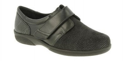 Easy B Firecrest Ladies Black Velcro Stretch Shoe 78999A