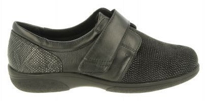 Easy B Firecrest Ladies Black Velcro Stretch Shoe 78999A