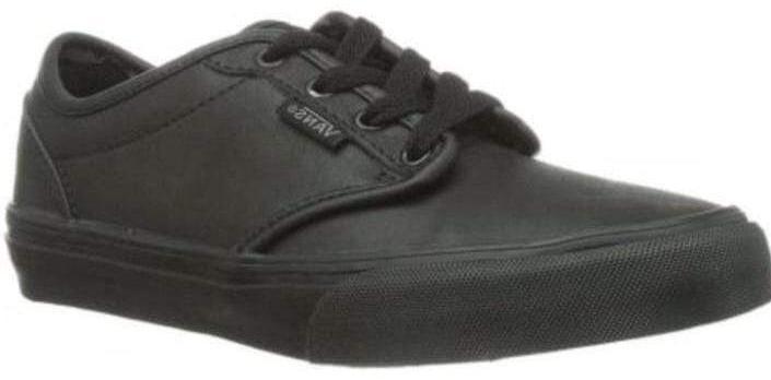 Vans Atwood Leather Ladies and Mens Black Laced Shoes - Finn Footwear