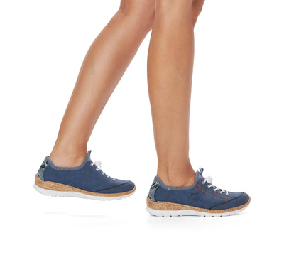 Rieker Ladies Slip On Elastic Laced Shoe N42T0-14
